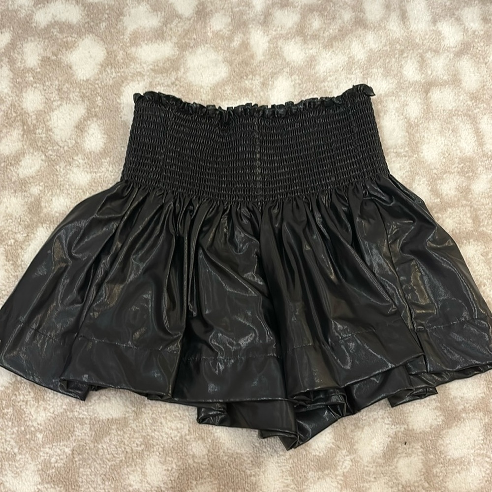 Leather skort